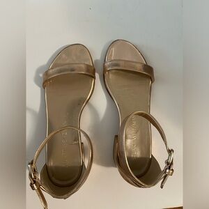 Stuart Weitzman Rose Gold  Sandals Block Heel Womens Size 6 $300
